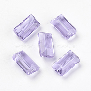 K9 Glass, Imitation Austrian Crystal Beads, Grade AAA, Faceted, Rectangle, Lilac, 4.55x8x3mm, Hole: 0.7~0.9mm(SWAR-F081-5x8mm-04)