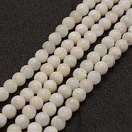 Natural White Moonstone Bead Strands, Grade AB, Round, 10mm, Hole: 1mm, about 39pcs/strand, 15.3 inch(39cm)(G-G970-37-10mm)
