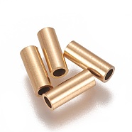 Ion Plating(IP) 304 Stainless Steel Tube Beads, Golden, 8x3mm, Hole: 2mm(STAS-L216-23D-G)