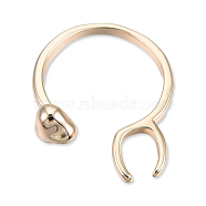 Cigarette Holder Ring, Brass Open Cuff Ring for Free Smoking Rack, Cadmium Free & Nickel Free & Lead Free, Real 18K Gold Plated, US Size 5 1/4(15.9mm)(RJEW-N039-04LG)
