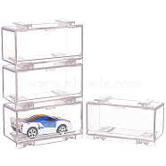 Plastic Mold Presentation Boxes, Minifigures Display Case for Car Toy Storage, Rectangle, Clear, 4.52x9.5x4.3cm(ODIS-WH0329-58A)