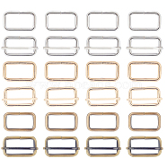 Iron Adjuster Slides Buckles, Roller Pin Buckles Slider Strap Adjuster, with Buckle Clasps, Rectangle, Mixed Color, 28x50x8mm, Hole: 21x40mm, 36pcs/set(IFIN-NB0001-23)