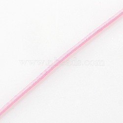 Elastic Round Jewelry Beading Cords Nylon Threads, Pink, 1.2mm, about 50yards/roll(150 feet/roll)(NWIR-L003-B-14)