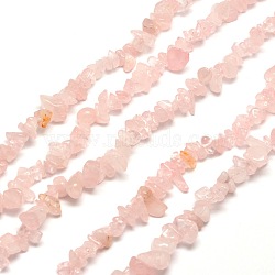 Natural Rose Quartz Chip Bead Strands, 5~8x5~8mm, Hole: 1mm, about 31.5 inch(X-G-M205-02)