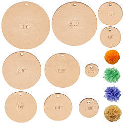 2 Sets Wood Pompom Ball Trimming Cutting Guide, 0.75/1/1.25/1.5/1.75/2/2.25/2.5/2.75/3 Inch Circle Cutting Stencil, Flat Round, Wheat, 1.905~7.62x0.3cm, 10pcs/set(DIY-BC0006-79)
