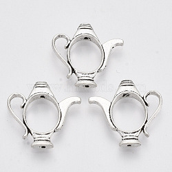 Tibetan Style Alloy Bead Frame, Teapot, Cadmium Free & Lead Free, Antique Silver, 21x21x3mm, Hole: 1mm, about 770pcs/1000g(TIBEB-N005-02AS-RS)