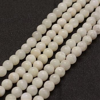 Natural White Moonstone Bead Strands, Grade AB, Round, 10mm, Hole: 1mm, about 39pcs/strand, 15.3 inch(39cm)