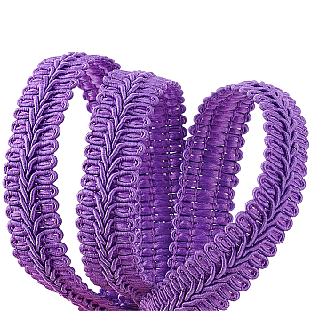 Polyester Braided Lace Trim, Sewing Centipede Lace Ribbon, for Clothes Accessories and Curtains Accessories, Dark Violet, 5/8 inch(16mm), about 10.94 Yards(10m)/Card
