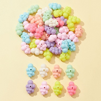 Opaque Acrylic Beads, Cloud, Mixed Color, 32.5x22.5x17mm, Hole: 3mm