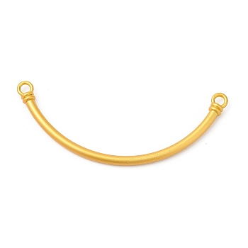Rack Plating Alloy Connector Charms, Curved Bar Links, Matte Gold Color, 24x63x3mm, Hole: 2.8mm