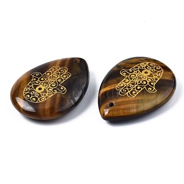 Natural Tiger Eye Pendants(G-T122-73C)-4