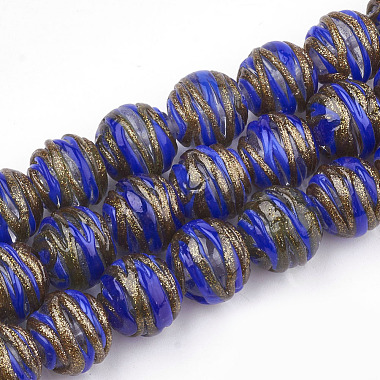 Handmade Gold Sand Lampwork Beads(LAMP-T006-03A)-1