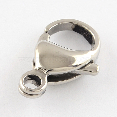 Polished 316 Surgical Stainless Steel Lobster Claw Clasps(X-STAS-R072-07)-2