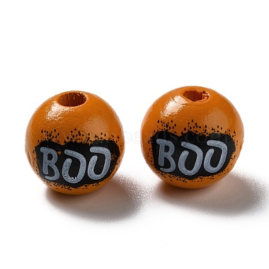 Perles de bois peintes à la bombe d'halloween(WOOD-C002-04)-2
