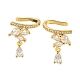 Rack Plating Brass Micro Pave Cubic Zirconia Cuff Earrings(EJEW-H099-10G)-1