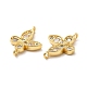 Rack Plating Brass Pave Cubic Zirconia Connector Charms(KK-D087-04G)-3