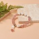 Bracelet extensible quartz naturel fraise & perle(BJEW-JB09224-04)-3