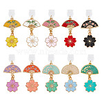 10Pcs Plastic Mobile Dustproof Plugs, with Alloy Enamel Pendant, Mixed Color, 5.1~5.2cm, 10pcs/set(PALLOY-OC00032)