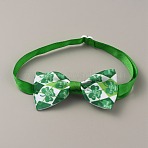 Adjustable Cloth Pet Bow Ties, Pet's Collars, with Plastic Buckles, for Saint Patrick's Day, Rhombus Pattern, 240~395mm(AJEW-WH0258-563C)