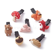 7Pcs 7 Style Rabbit & Bear & Squirrel Resin Resin Car Air Vent Clips, Automotive Interior Trim, with Magnetic Ferromanganese Iron & Plastic Clip, Mixed Color, 16~27x17~27.5x33~38mm, 1Pc/style(JEWB-BR00148)