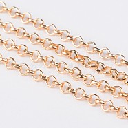 Iron Rolo Chains, Belcher Chain, Unwelded, with Spool, Long-Lasting Plated, Light Gold, 2.5x1mm, about 328.08 Feet(100m)/roll(CH-S067-01)