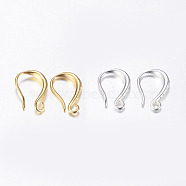 Brass Earring Hooks, with Horizontal Loop, Long-Lasting Plated, Mixed Color, 15x9x2mm, Hole: 1mm, 20 Gauge, Pin: 0.8mm(KK-K197-62)