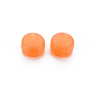Transparent Acrylic Beads, Dyed, Flat Round, Dark Orange, 8.5x5.5mm, Hole: 2.5mm, about 1774pcs/500g(MACR-S373-05E-05)