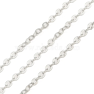 Rack Plating Iron Cable Chain, Oval, Platinum, 2.5x1.8x0.5mm, 50yard/roll(CH-H002-05P)