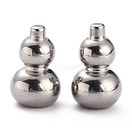 304 Stainless Steel Beads, Undrilled/No Hole Beads, Calabash, Stainless Steel Color, 9.4x5.8mm(STAS-B011-05B-P)