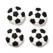 Resin Cabochons, for DIY Mobile Phone Case Decoration, Football, White, 17x6mm(RESI-A014-07)