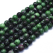 Natural Ruby in Zoisite Beads Strands, Round, 8mm, Hole: 1mm, about 48~49pcs/Strand, 15.35 inch(39cm)(G-E561-12-8mm)