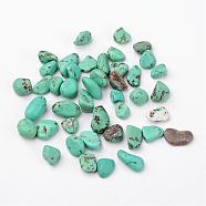 Natural Magnesite Beads, Dyed & Heated, Nuggets, Tumbled Stone, No Hole, Medium Sea Green, 4~10x4~6x2~4mm(TURQ-G929-C01)