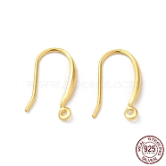 925 Sterling Silver Earring Hooks, Ear Wire with Loops, Real 18K Gold Plated, 21 Gauge, 15.5x2mm, Hole: 1.2mm, Pin: 0.7mm(FIND-Z008-14G)