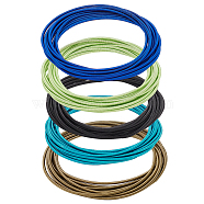 50Pcs 5 Colors Spring Bracelets Set, Minimalist Steel French Wire/Gimp Wire Stretch Bracelets for Stackable Wearing, Mixed Color, Inner Diameter: 2-1/4 inch(5.85cm), 10Pcs/color(BJEW-BC0001-14)