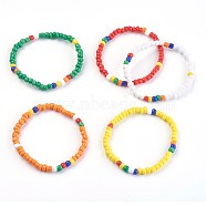 Kids Stretch Bracelets, with Glass Seed Beads, Mixed Color, 1-3/4 inch(4.6cm)(BJEW-JB03938)