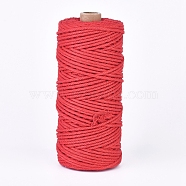 Cotton String Threads, Macrame Cord, Decorative String Threads, for DIY Crafts, Gift Wrapping and Jewelry Making, Red, 2mm, about 109.36 yards(100m)/roll(OCOR-WH0032-44B-01)