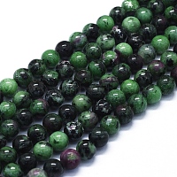 Natural Ruby in Zoisite Beads Strands, Round, 8mm, Hole: 1mm, about 48~49pcs/Strand, 15.35 inches(39cm)