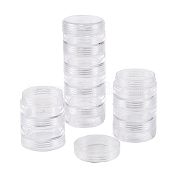 Plastic Bead Containers, Round, 5 Vials, about 3.9cm in diameter, 10.2cm high, Capacity: 10ml(0.34 fl. oz)(X-C078Y)