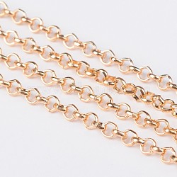 Iron Rolo Chains, Belcher Chain, Unwelded, with Spool, Long-Lasting Plated, Light Gold, 2.5x1mm, about 328.08 Feet(100m)/roll(CH-S067-01)