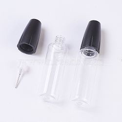 PET Squeeze Smoke Oil Bottle, Dropper Empty Bottle, with Long Thin Needle, Black, 2x9cm, Capacity: 15ml(0.5 fl. oz)(TOOL-WH0079-12B)