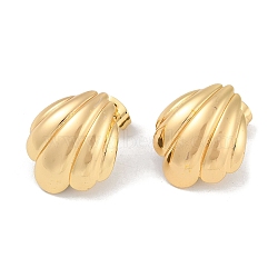 201 Stainless Steel Shell Shape Stud Earrings, with 304 Stainless Steel Pin, Golden, 20.5x17.5mm(EJEW-I309-04G)