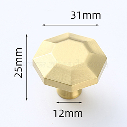 Brass Drawer Knob, Cabinet Pulls Handles for Kitchen Cupboard Door and Bathroom Drawer Hardware, OctagonOctagon, Golden, 31x25mm(CABI-PW0001-112C)