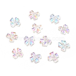Transparent Acrylic Cabochons, AB Color, Bowknot, Clear AB, 11x11x3mm(MACR-C009-07)