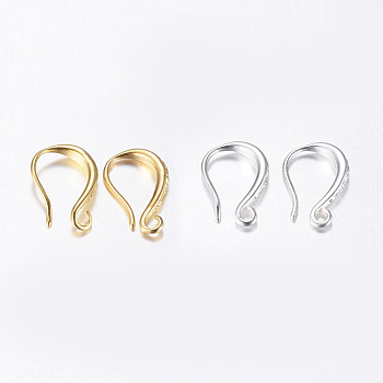 Brass Earring Hooks, with Horizontal Loop, Long-Lasting Plated, Mixed Color, 15x9x2mm, Hole: 1mm, 20 Gauge, Pin: 0.8mm