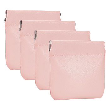 PU Leather Wallet, Change Purse, Small Storage Bag for Earphone, Coin, Jewelry, with Magnetic Closure, Pink, 8.4x8.1x0.5cm