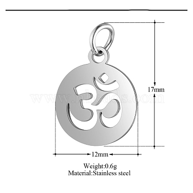 anlaufgeschützte Anhänger aus Edelstahl mit Chakra-Motiven(CHAK-PW0001-031P)-2