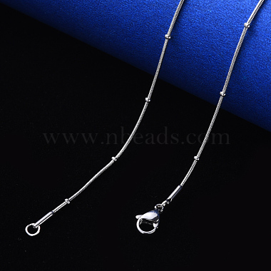 304 Stainless Steel Round Snake Chain Necklace(NJEW-S420-009C-P)-4