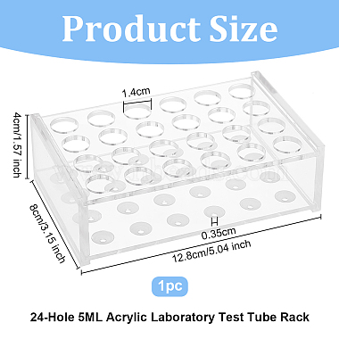 Gradilla para tubos de ensayo de laboratorio de acrílico de 24 orificio y 5 ml(DIY-WH0430-386B)-2