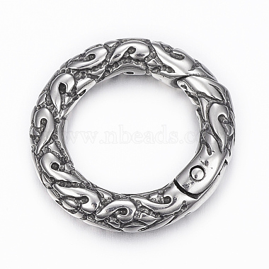 Antique Silver Ring Stainless Steel Clasps