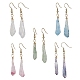 Dyed Natural Quartz Crystal Dangle Earrings(EJEW-JE05487)-1